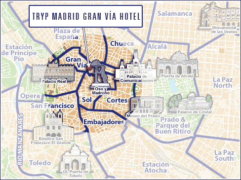 Hotels Madrid, Map